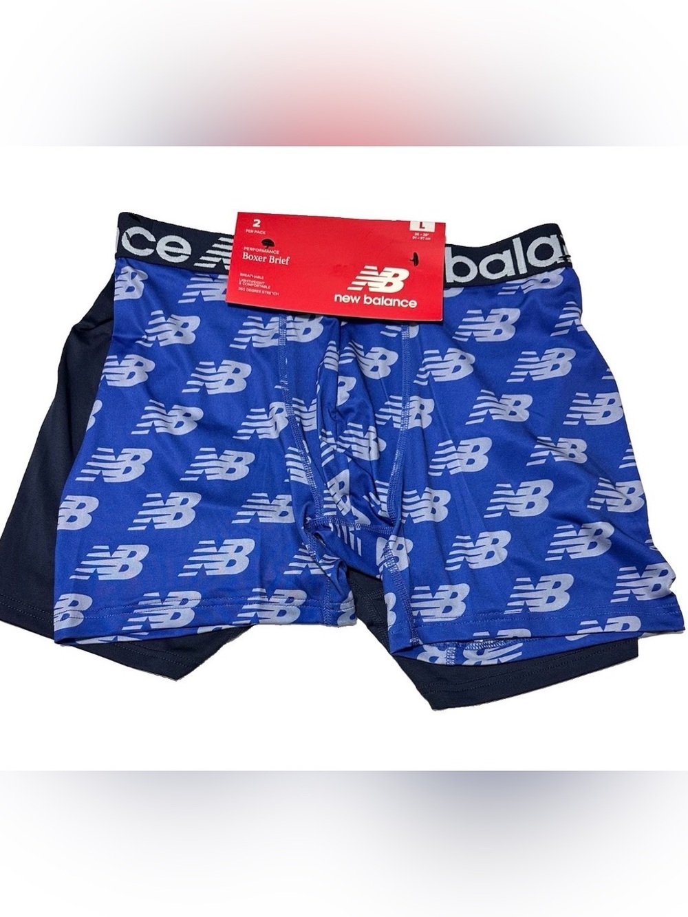 New Balance 2-Pack Performance Men's Boxer Briefs Large (36-38) Blue/Gray